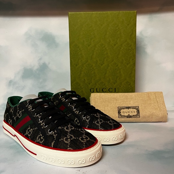 Gucci Shoes - Gucci Tennis 1977 Low Top Monogram Sneaker Black Sz 42 / 12